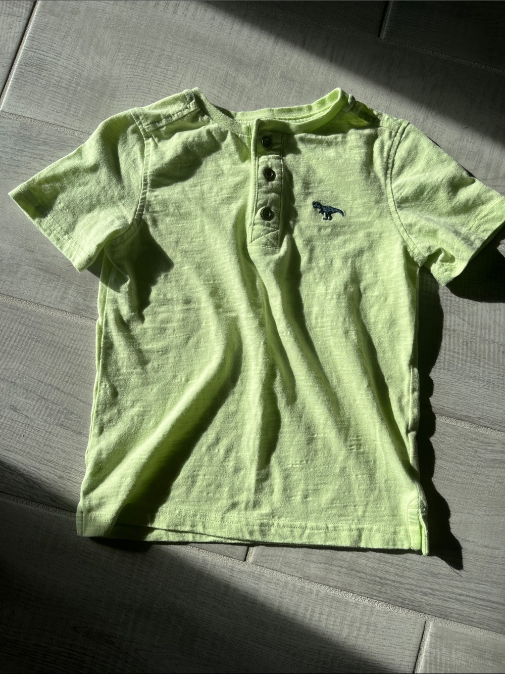 Kids Headquarters Neon Lime Short Sleeve Henley Tee